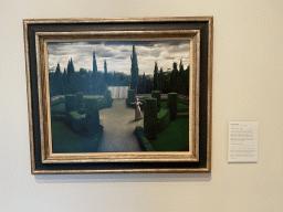 Painting `Florentine Garden` by Pyke Koch at the Ground Floor of the Dordrechts Museum, with explanation