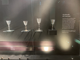 Engraved glasses at the Upper Floor of the Dordrechts Museum, with explanation