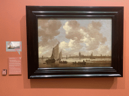 Painting `View of Dordrecht` by Jan van Goyen at the Upper Floor of the Dordrechts Museum, with explanation