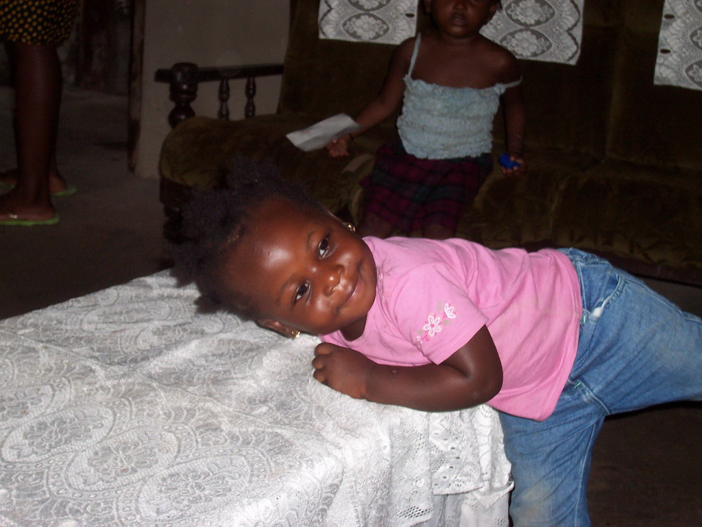 Children in the living room of our friend`s house