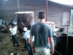 Tim and our friends at the chicken farm