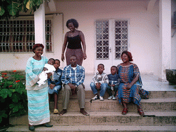 Our friends in front of the chicken farmer`s house