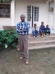 Our friends in front of the chicken farmer`s house