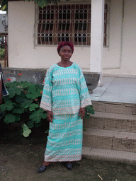 Our friend in front of the chicken farmer`s house