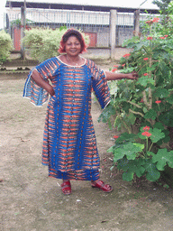 Our friend in front of the chicken farmer`s house