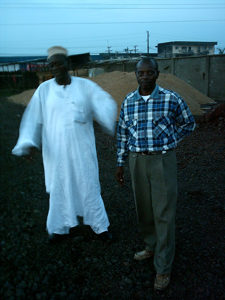 Our friends at a square, at sunset