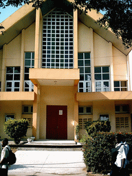 Front of a building in the city center