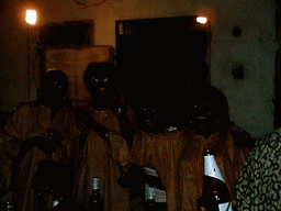 People dancing at a party at the Bonabéri port