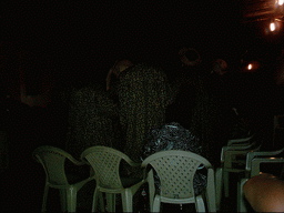 People dancing at a party at the Bonabéri port