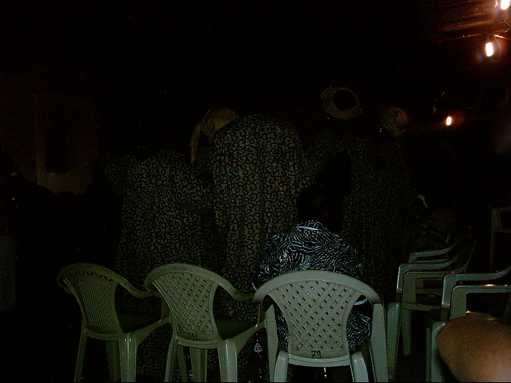 People dancing at a party at the Bonabéri port