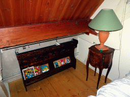 Coats of arms and cabinet in the Kwikstaartkamer room at the upper floor of Castle Sterkenburg