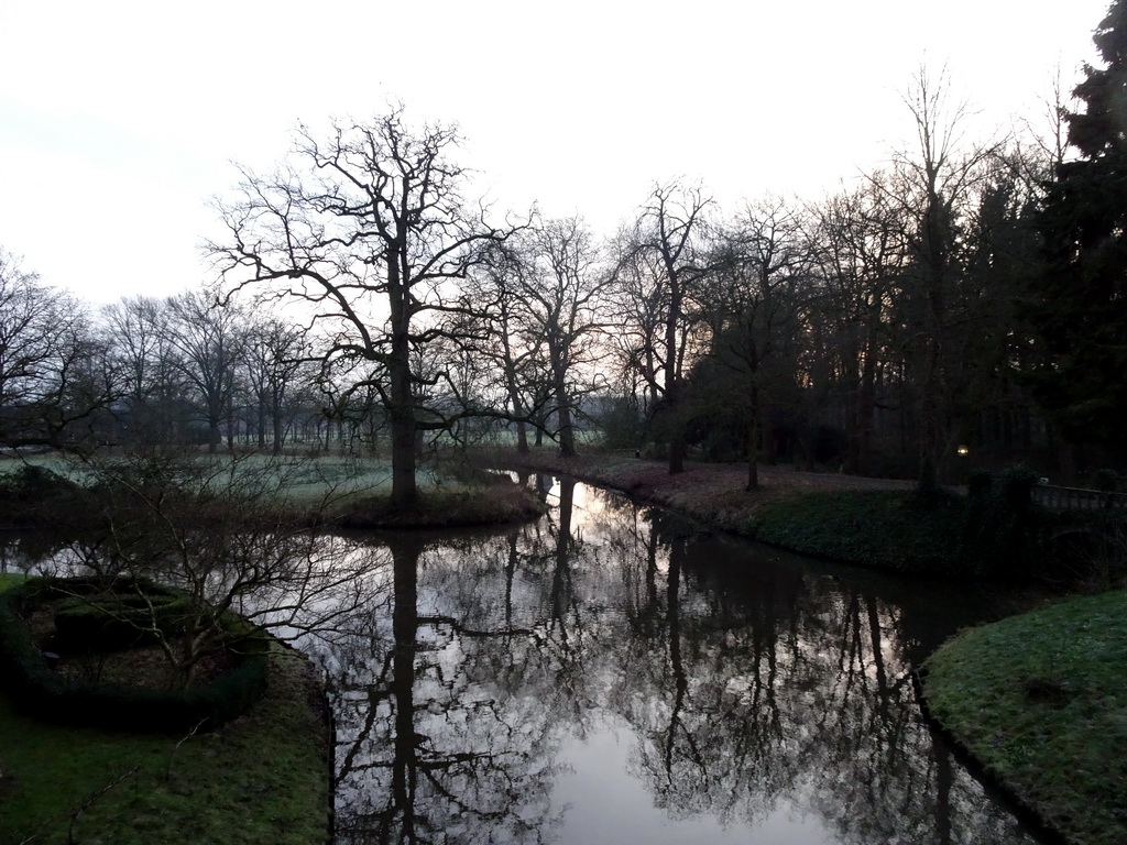 Castle moat of Castle Sterkenburg, viewed from the access bridge