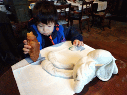 Max having breakfast in the Tuinmanshuis building of Castle Sterkenburg