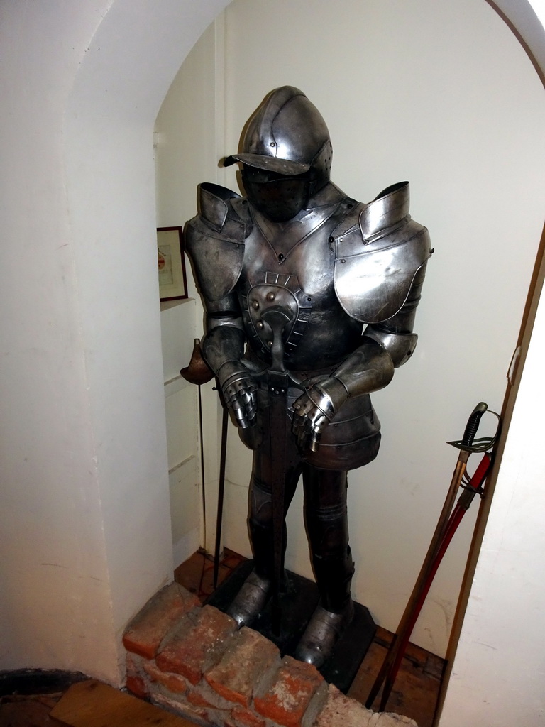 Knight`s armour in a hallway at the upper floor of Castle Sterkenburg