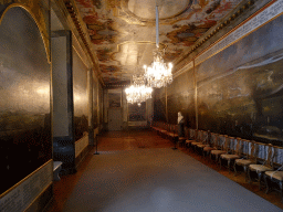 Interior of Karl X Gustav`s Gallery at the Lower Floor of Drottningholm Palace