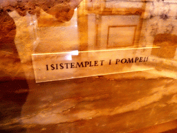 Sign on the scale model of the Temple of Isis at Pompeii at a room at the Lower Floor of Drottningholm Palace