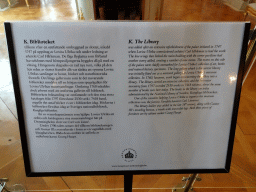 Explanation on the Library at the Lower Floor of Drottningholm Palace