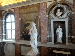 Statues and paintings at the Main Staircase of Drottningholm Palace