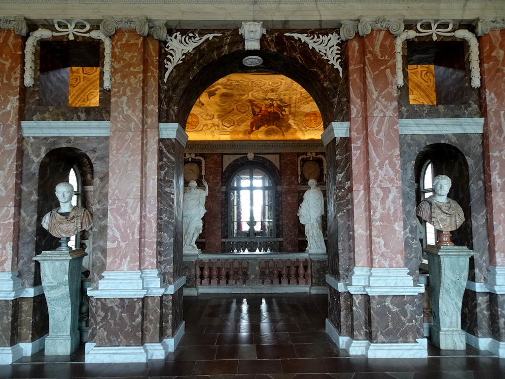 Busts and statues at the Main Staircase of Drottningholm Palace