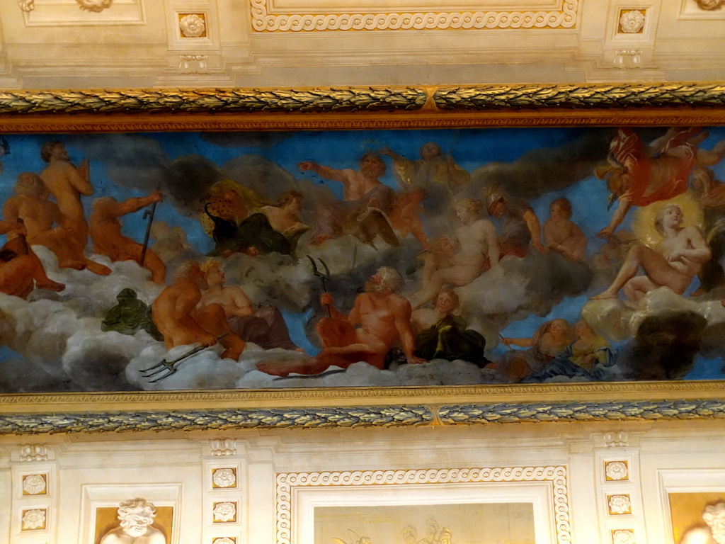 Fresco at the ceiling of Karl XI`s Gallery at the Upper Floor of Drottningholm Palace