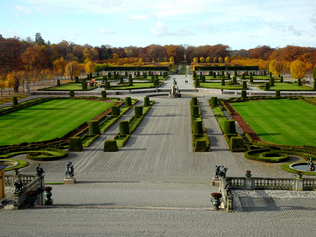 The Garden of Drottningholm Palace, viewed from Karl XI`s Gallery at the Upper Floor of Drottningholm Palace