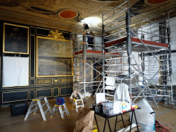 Interior of the Hall of Generals at the Upper Floor of Drottningholm Palace, under renovation