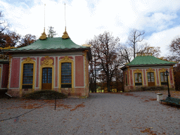The west side of the Main Building and the Silver Chamber at the Chinese Pavilion at the Garden of Drottningholm Palace