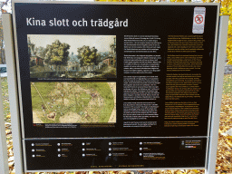Map and information on the Chinese Pavilion at the Garden of Drottningholm Palace