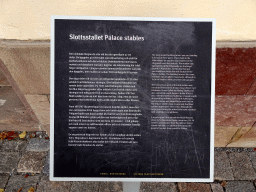 Explanation on the Palace Stables at Drottningholm Palace