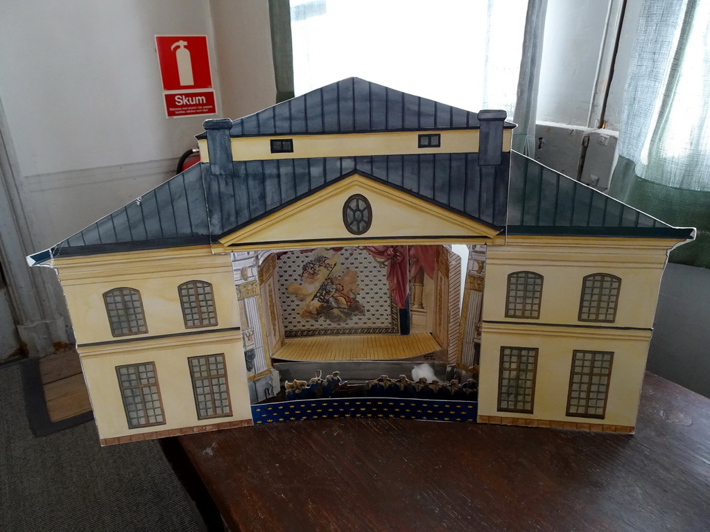 Scale model of the Drottningholm Palace Theatre, at the lobby of the Drottningholm Palace Theatre