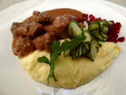 Swedish meatballs at the Karamellan restaurant at the east side of Drottningholm Palace