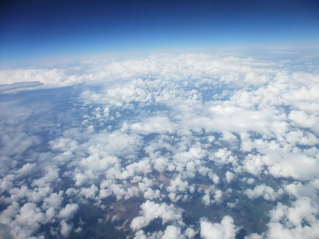 View on the west coast of the United Kingdom, from the airplane from Amsterdam