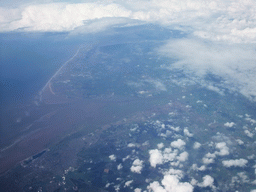 View on the west coast of the United Kingdom, from the airplane from Amsterdam
