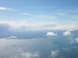 View on the east coast of Ireland, from the airplane from Amsterdam