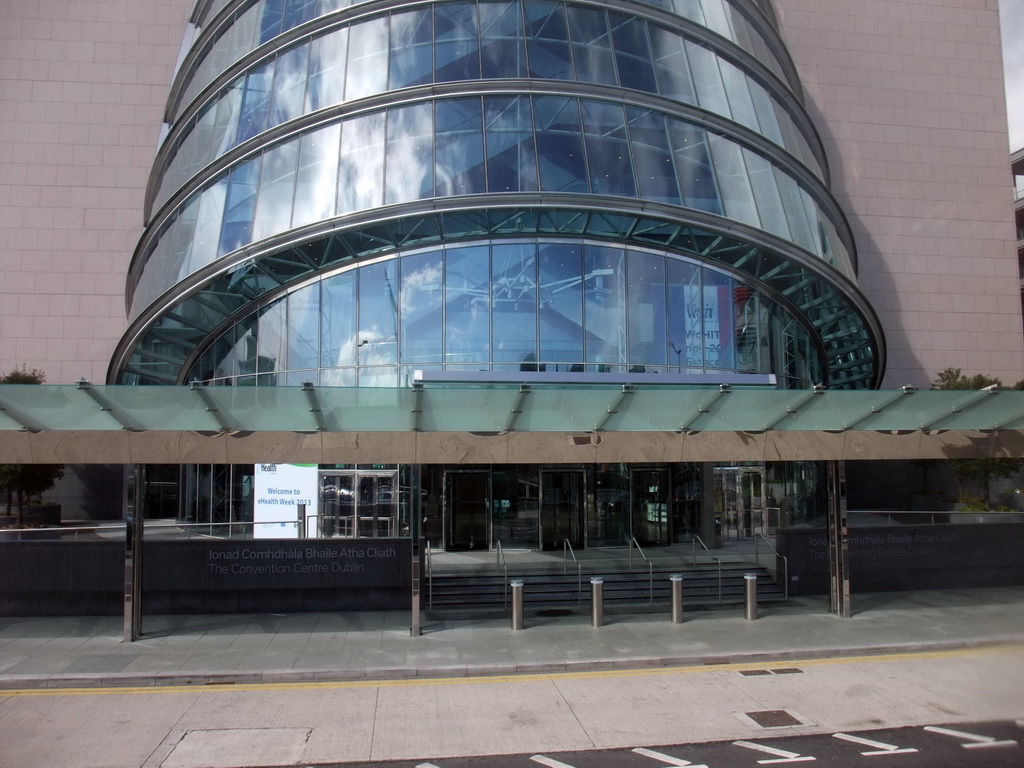 Front of the Convention Centre Dublin, viewed from the Airline Express bus from the airport