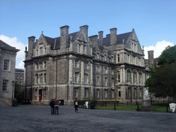 The Graduates Memorial Building and the statue of George Salmon at Trinity College Dublin