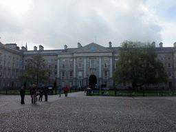Parliament Square and the back side of the Regent House at Trinity College Dublin