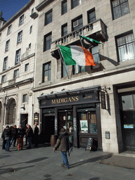 Front of Madigan`s pub at O`Connell Street