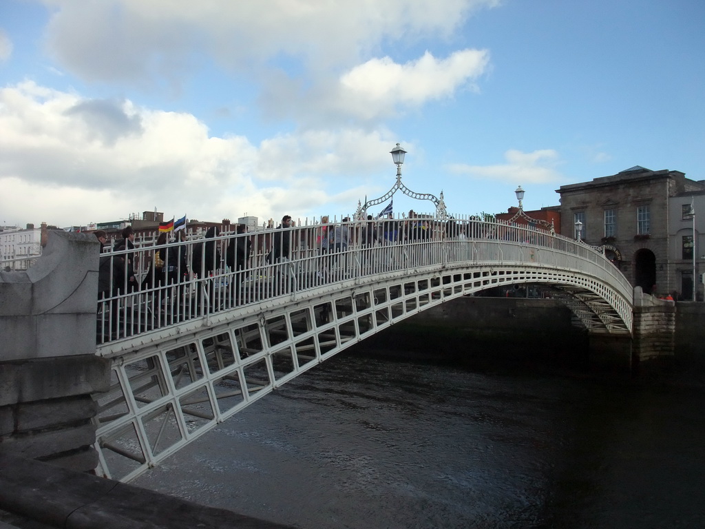 The Ha`penny Bridge over the Liffey river