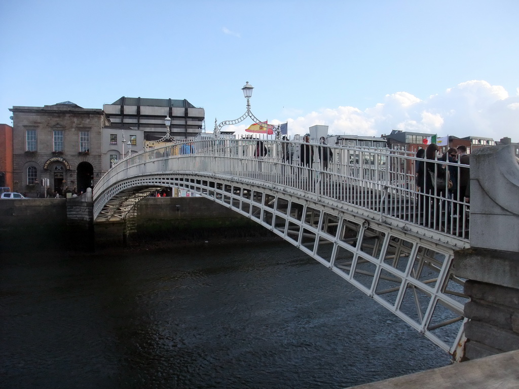 The Ha`penny Bridge over the Liffey river