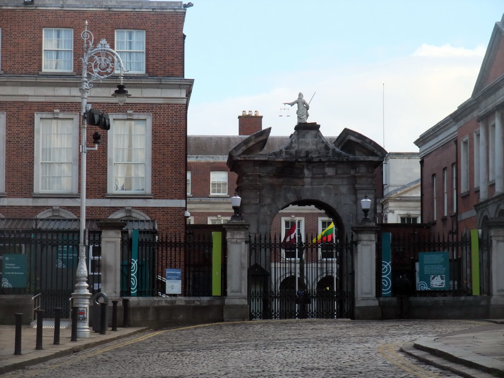 North gate to Dublin Castle at Cork Hill