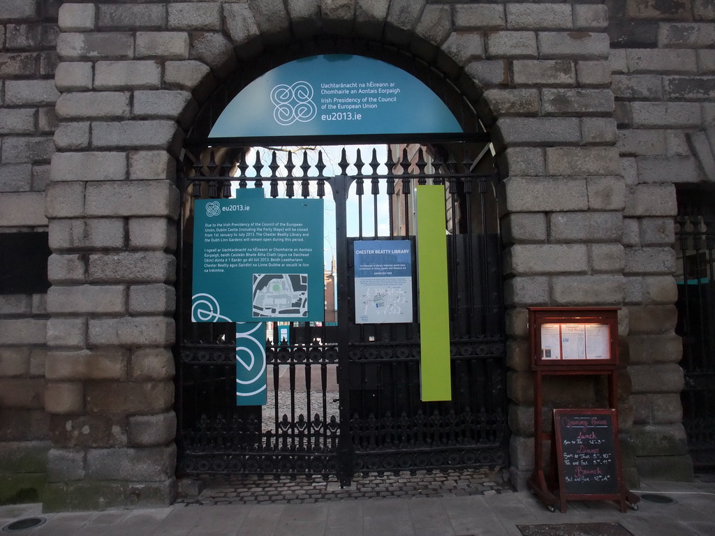 Northeast gate to Dublin Castle at Palace Street