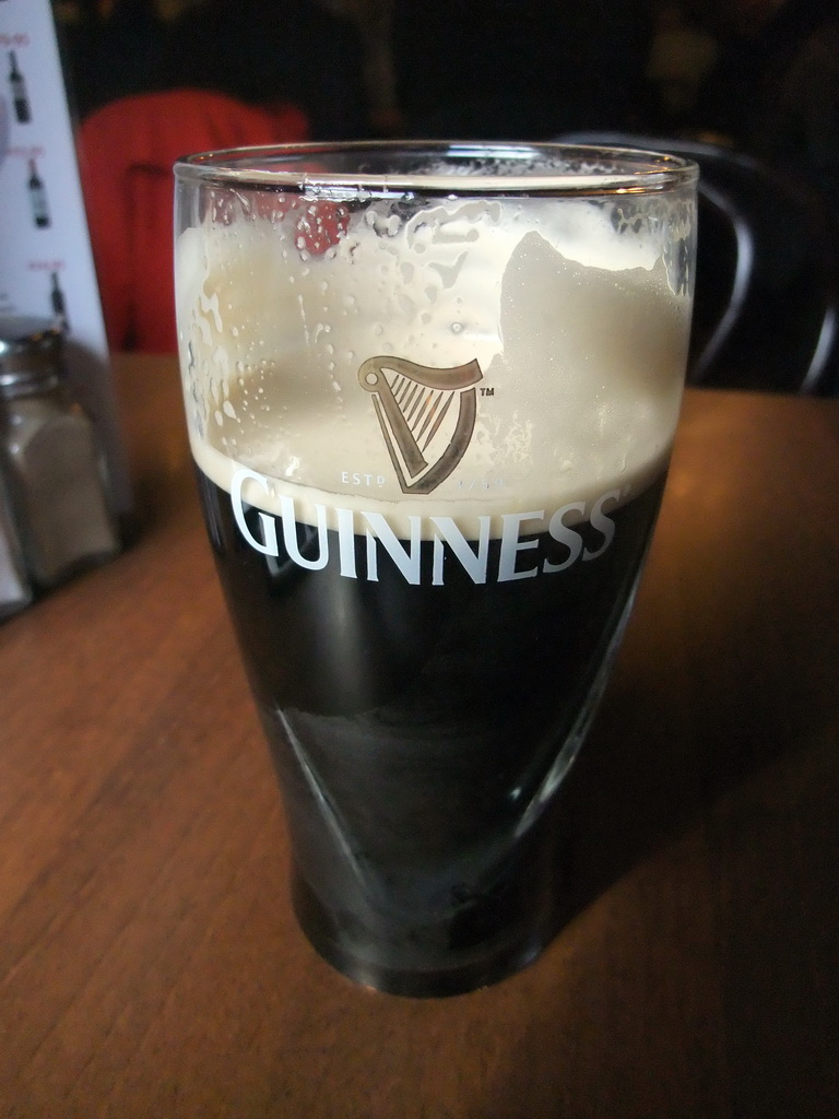 Pint of Guinness beer in the Old Mill Restaraunt in the Temple Bar street