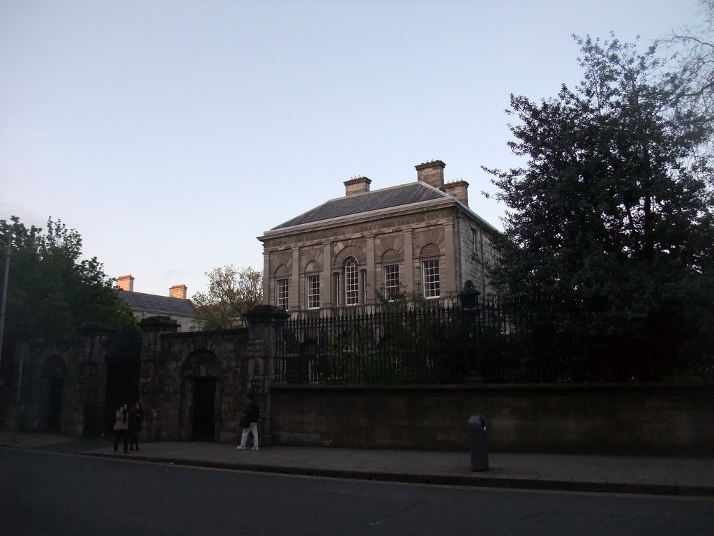 Grafton Street and the front of the Provost`s House of Trinity College Dublin