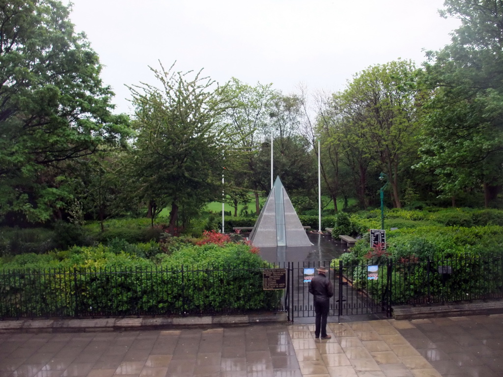 Memorial to the Irish Defence Forces who died in the service of the state, at Merrion Square West, viewed from the sightseeing bus