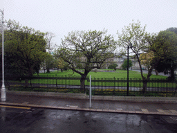 Front of the Leinster House at Merrion Square West, viewed from the sightseeing bus