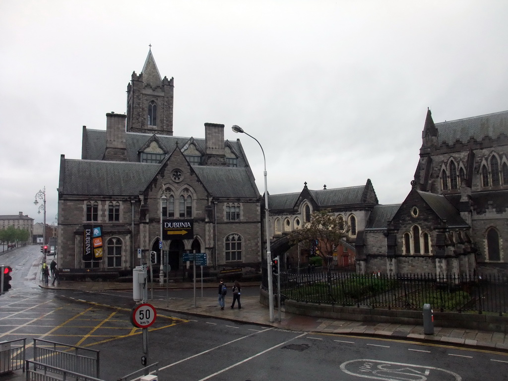 Dublinia and the bridge to Christ Church Cathedral, viewed from the sightseeing bus