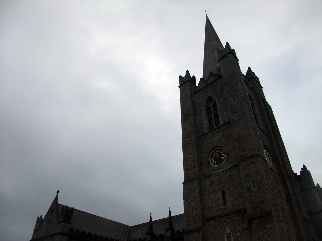 Tower of St. Michael`s Church at High Street, viewed from the sightseeing bus