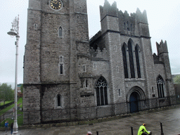 Front of St. Patrick`s Cathedral at Patrick Street, viewed from the sightseeing bus