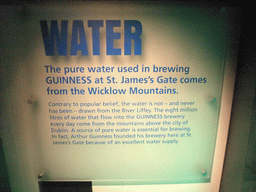 Explanation on water at the lower floor of the Guinness Storehouse